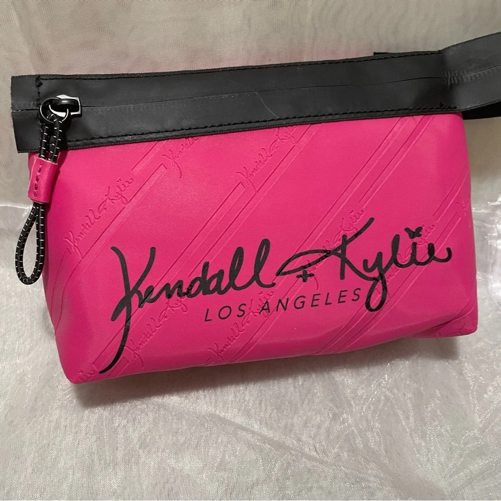 Kendall & Kylie Makeup Bag Cosmetic Bag, Pouch, Pink and Black, NWT